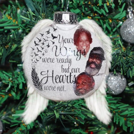 Custom Memorial Ornament with Wings