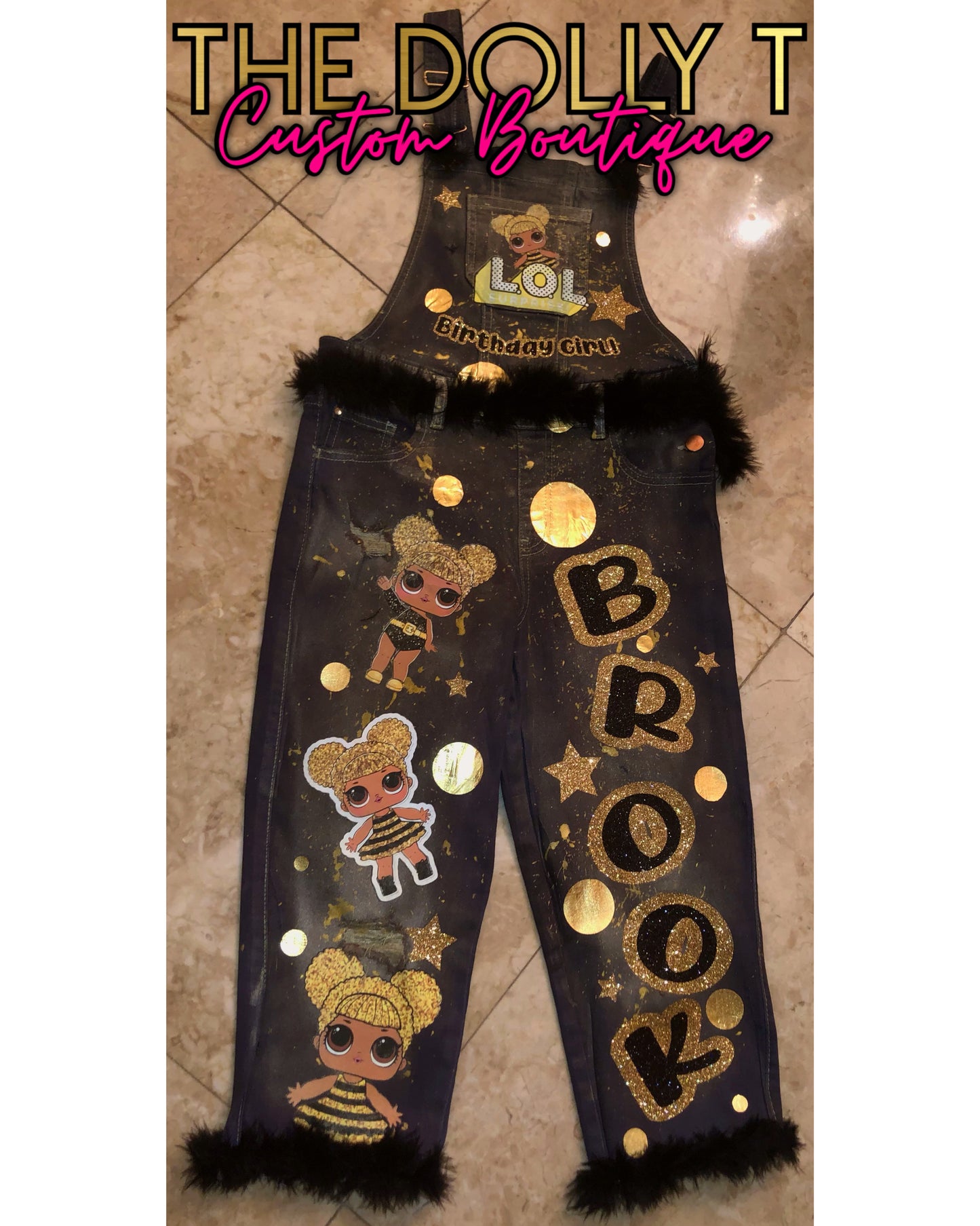 Custom Denim Overalls Set