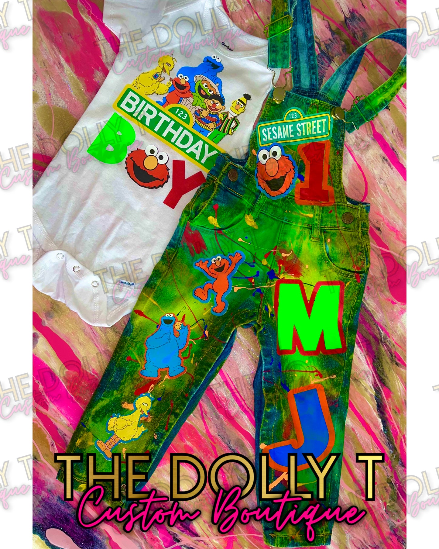 Custom Denim Overalls Set