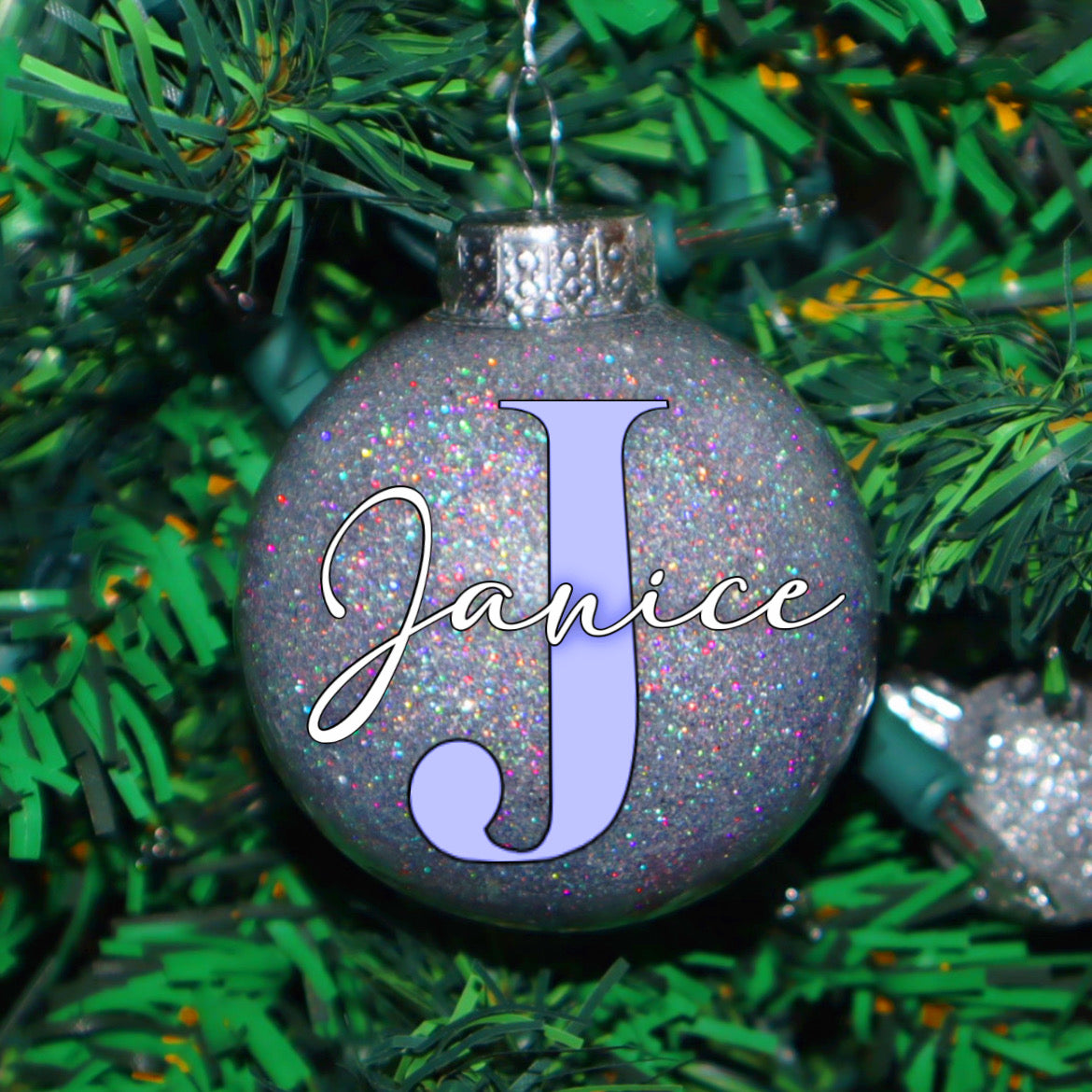 Mini Custom Glitter Name Ornament